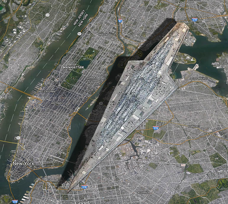 I made size comparison between the Star Wars Super Star Destroyer and Manhattan (OC) - Imgur